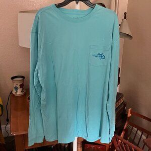 Men’s Sz. XXL Reel Life Long Sleeve Pocket T-Shirt Tee Shirt Back Graphics